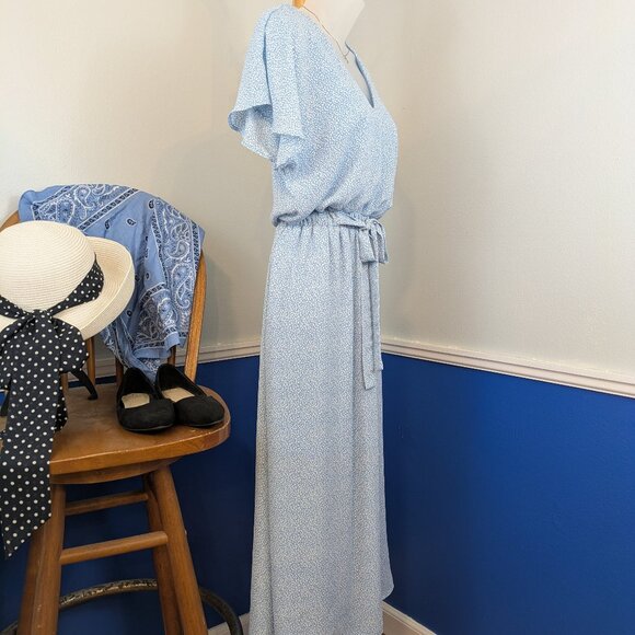 Sienna Sky Blue and White Print Dress - Picture 5 of 9